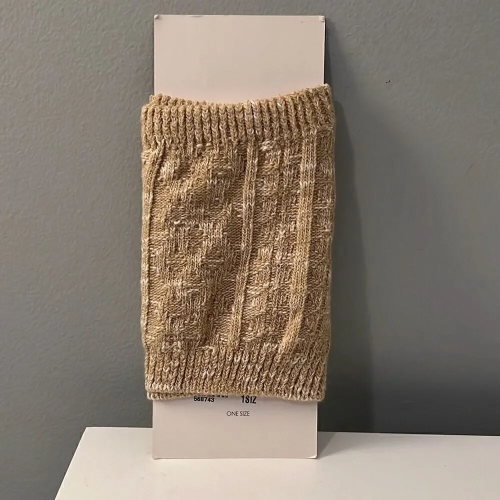 Francesca's Women's Tan Marled Crochet Flower Boot Cuff One Size NWT